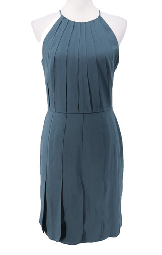 Ann Taylor Silk Blend Dress Women Size 6 Blue Sleeveless Shift Event Wedding New