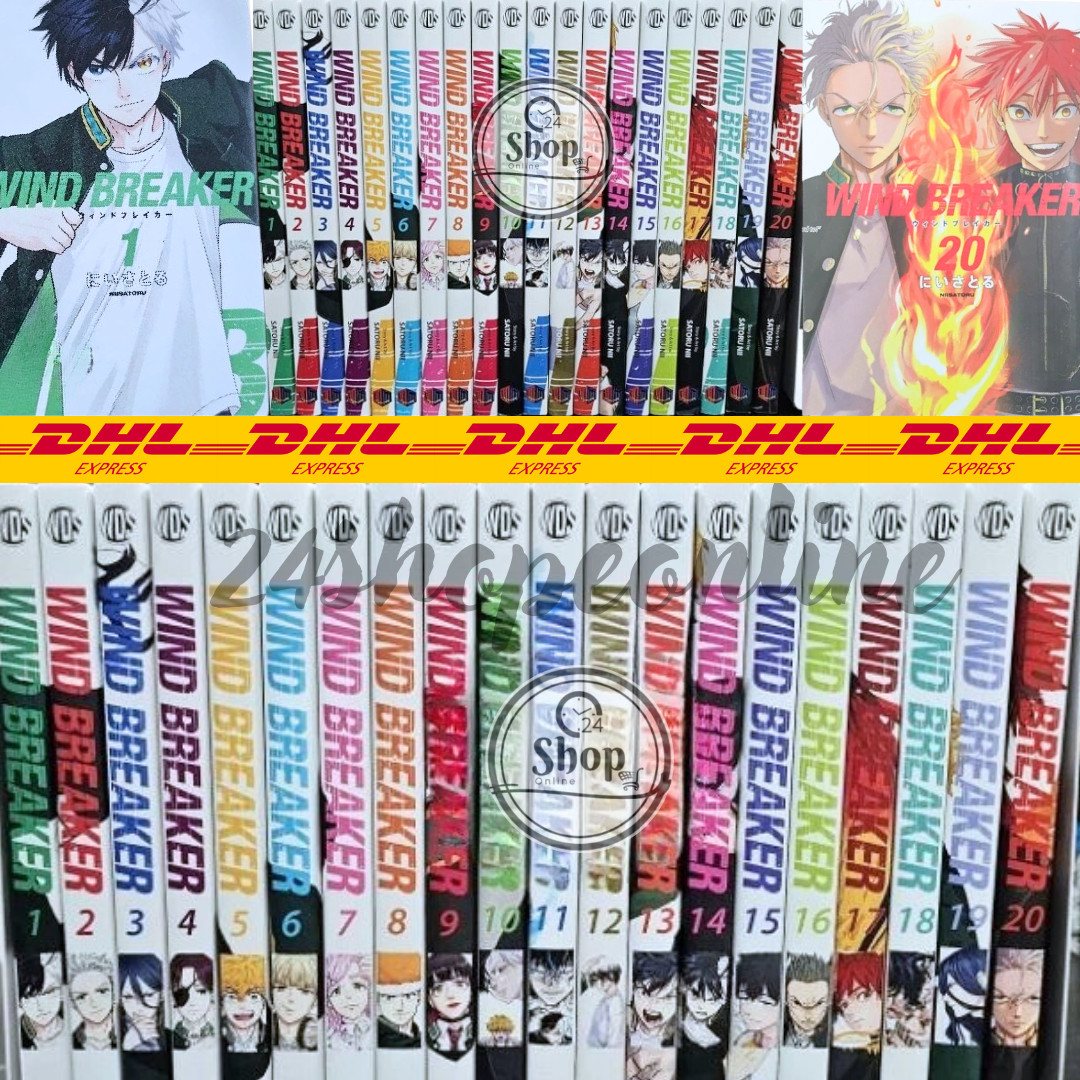 Wind Breaker Manga Vol 1-20 Juego Medio/Completo Cómics Inglés Nueva Serie de Acción
