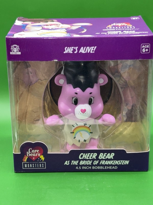 NEW! CULTUREFLY CARE BEARS MONSTERS CHEER BEAR Bride of Frankenstein Bobblehead