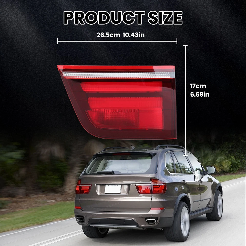 Luz trasera interior del lado derecho del pasajero LED lámpara de freno para BMW X5 2011-2012 2013 Foto 4 de 4