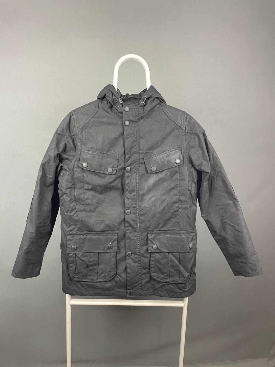 Barbour International Wax Womens Parka Jacket Size XL Long Sleeve Multi-Pockets
