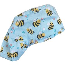 Big Hair Bouffant Bumble Bee Blue Scrub Cap