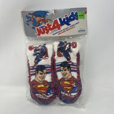 Sealed Vintage DC Comics 1982 Superman Slipper Socks - Just 4 Kids Size M 6 1/2