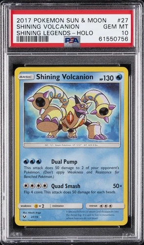 2017 POKEMON SUN & MOON SHINING LEGENDS #27 SHINING VOLCANION-HOLO PSA 10