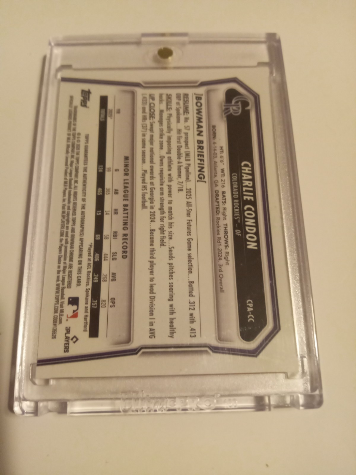 2026 Bowman Chrome Refractor /299 Charlie Condon  ⚾ Auto Rookie Card Hot 🔥  view 2