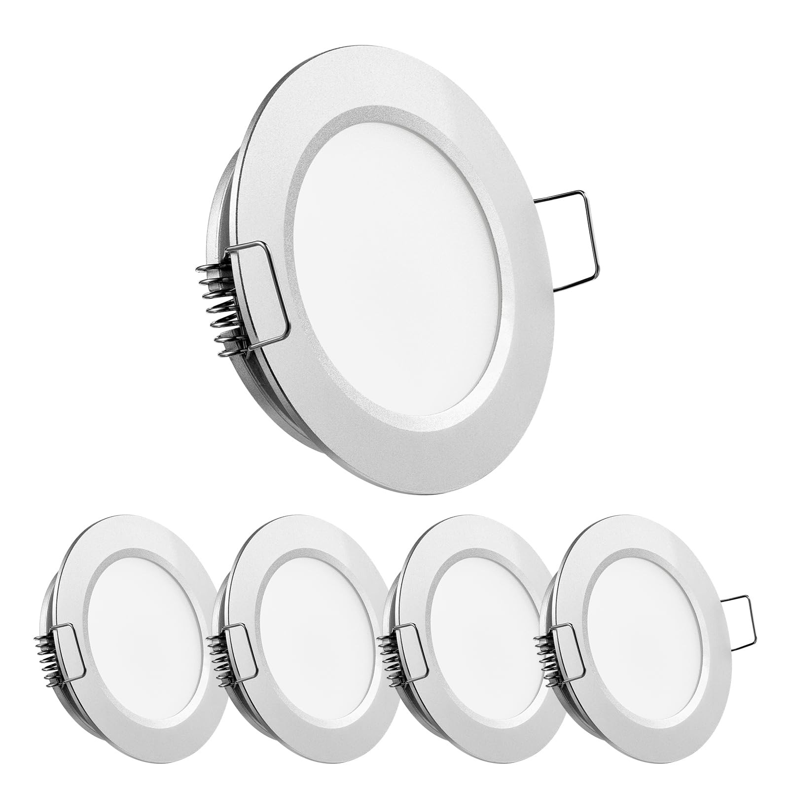 Spot LED encastrable 12V camping-car plafonnier extra plat 3000K blanc chaud 4x