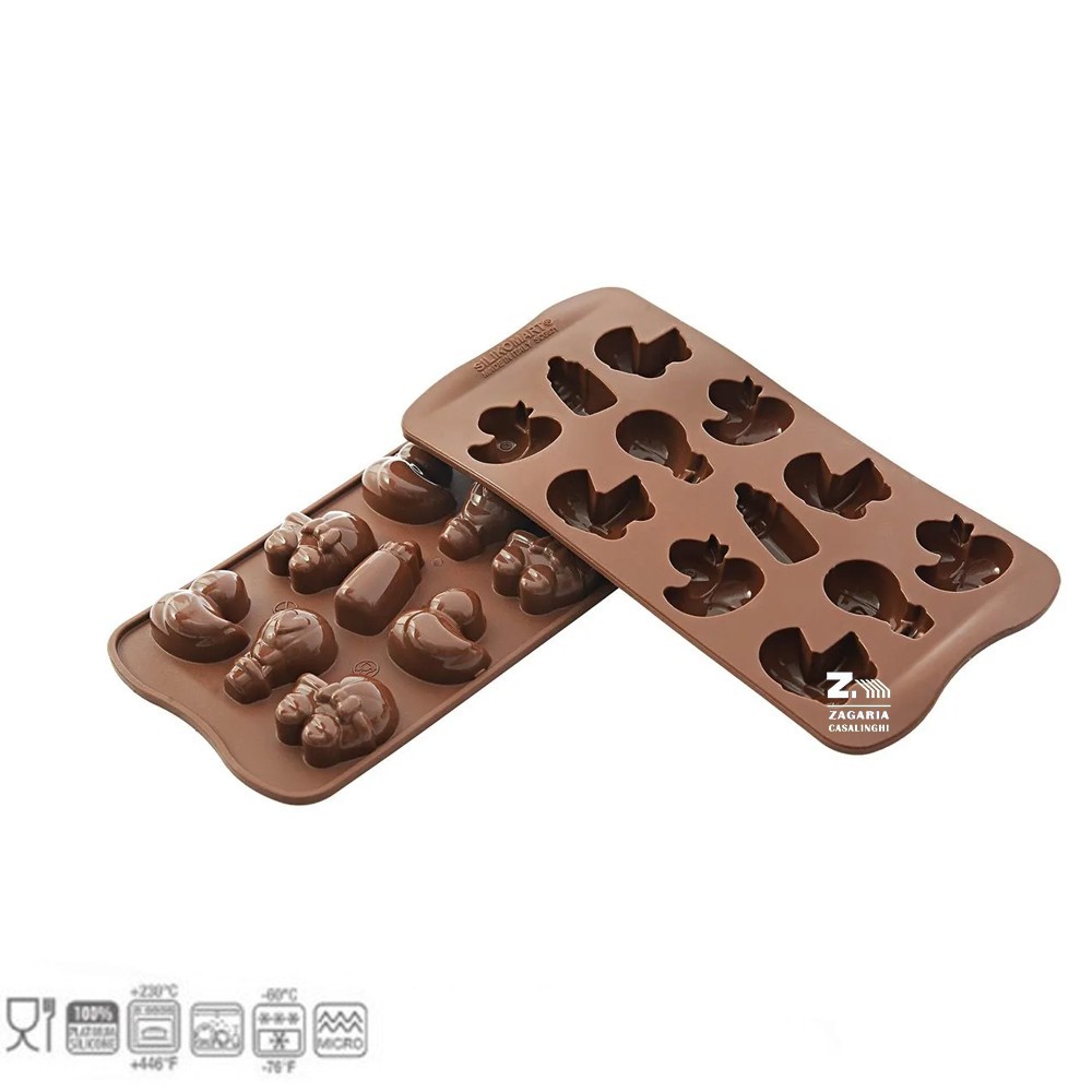 SILIKOMART STAMPO IN SILICONE CHOCO BABY 3D PER BISCOTTI CIOCCOLATINI SEMIFREDDO