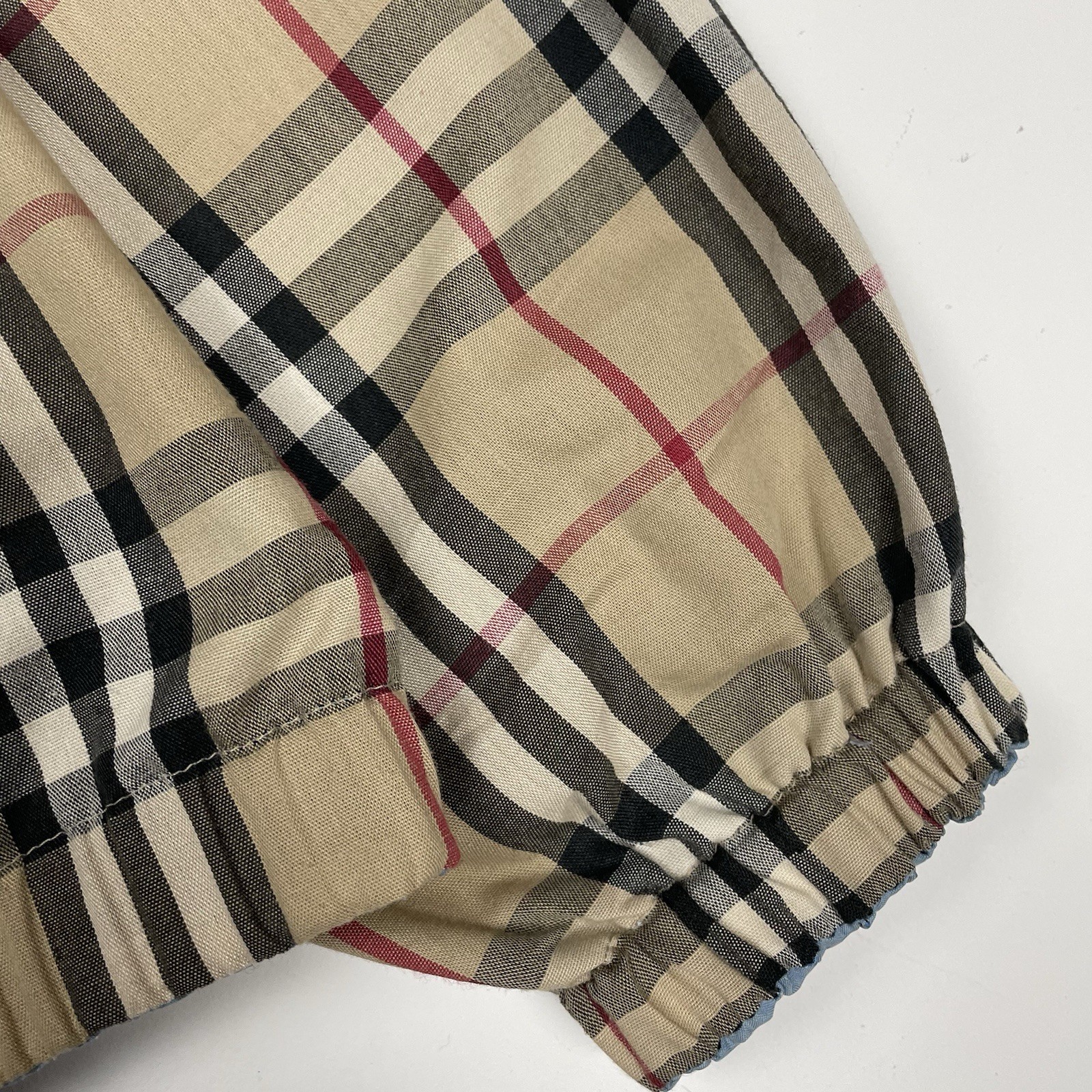 Burberry Nova Check Jacket Vintage Reversible Harrington Coat Beige Blue 50 L image 8