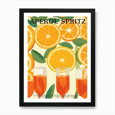 Aperol Spritz Muster Aperitivo Coc gerahmtes Wandbild Poster Leinwanddruck Bild