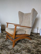 Wingback Upholstered Sprung Rocking Chair with vintage vibes