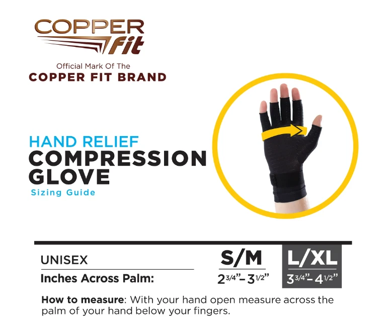 Copper Fit Copper Infused Compression Gloves- Small/Medium - Image 3 of 4