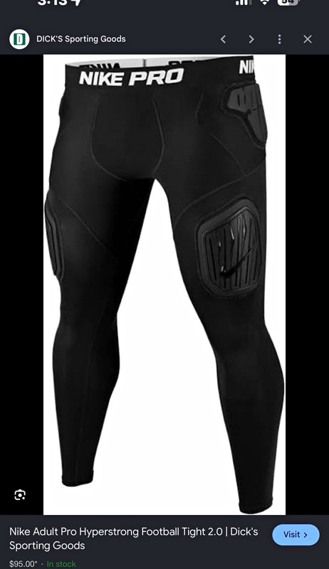 Nike Pro Hyperstrong Football Tight 2.0 Padded Thigh Pad Pants Black