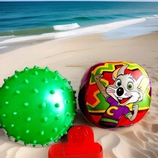 NEW Chuck E Cheese Party Mini Soccer Ball Spike 3 pc Fun Set New Designs 5.5"