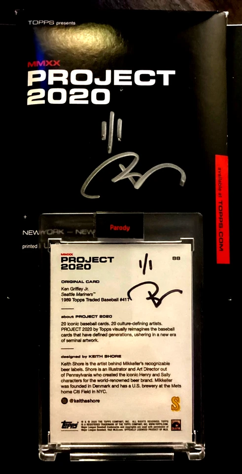 Ken Griffesy Jr. 1/1 Topps Project #1 Gem Mint Baseball Mariners Artist Sealed SP - Imagem 2 de 4