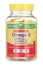 Spring Valley Proactive Omega-3 Fish Oil Dietary 1000 mg, 60 Count
