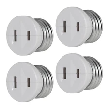 Power Gear Polarized Handy Plug 4 Pack Light Bulb to Outlet Adapter 2-Prong Whit