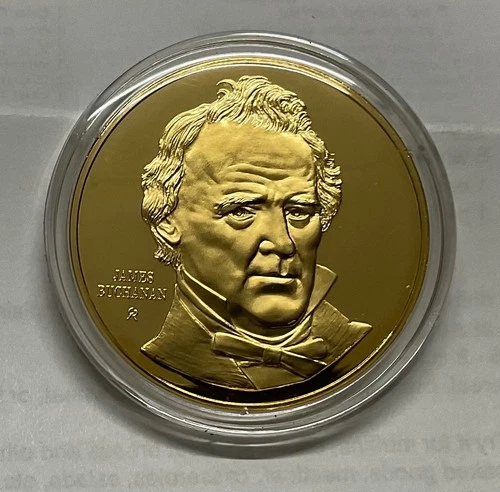 1973 FM STERLING SILVER 41 GRAM PROOF PRESIDENTIAL COIN = 1.2 OZ ASW = BUCHANAN