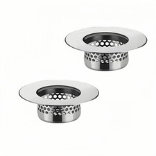 Bathroom Sink Bathtub Drain Filter Strainer Set - 2 Pack Hair Catcher with ...
