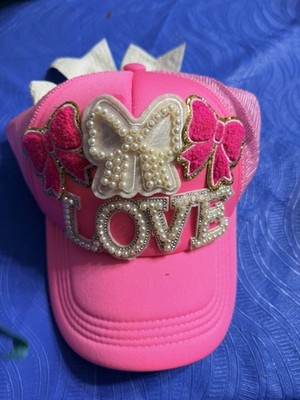 Mon Pink With White Now Trucker Hat