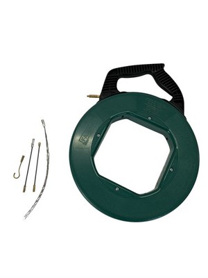 FAIRMO Einziehspirale 30 m für Leerrohre, 4 mm PET Zugdraht, inkl. 4 Adapter
