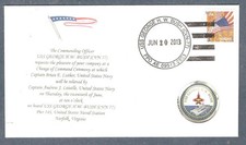 GREYTCOVERS NAVAL COVER USS GEORGE H.W. BUSH CVN-77 COMMAND CHANGE 20 JUNE 2013