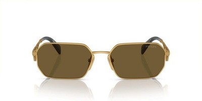 Prada Sunglasses PRA51S 15N01T 58mm Matte Gold / Dark Brown Lens