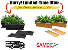 Trough Plant Pot 60cm Long Plastic Planter Outdoor Garden Window Herb Flower