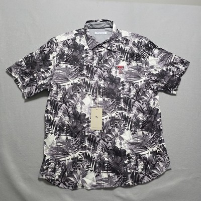 Tommy Bahama Texas Tech Red Raiders  Electric Blooms Camp Shirt Mens L Hawaiian 