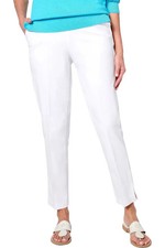 Isaac Mizrahi Live Women's 24/7 Stretch Icon Ankle Pants Bright White