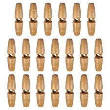 20pcs Wooden Toggle Buttons 50mm Single Hole Olive Sewing Button, Light Brown