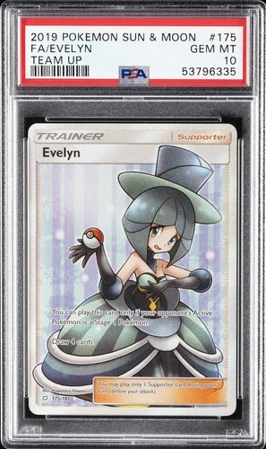 2019 POKEMON SUN & MOON TEAM UP #175 FULL ART/EVELYN PSA 10