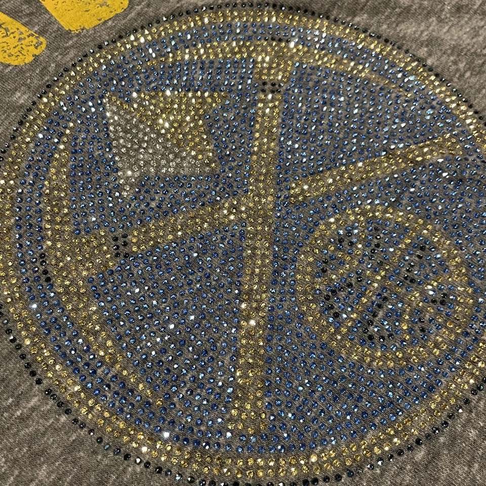 Camisa Retro Denver Nuggets Para Mujer 2XL Gris NBA Cuello en V Estrás Gráfico Foto 4 de 4