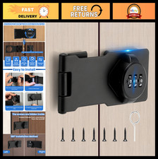 Keyless Combination Cabinet Lock - 3-Digit Password Hasp for Drawers Doors