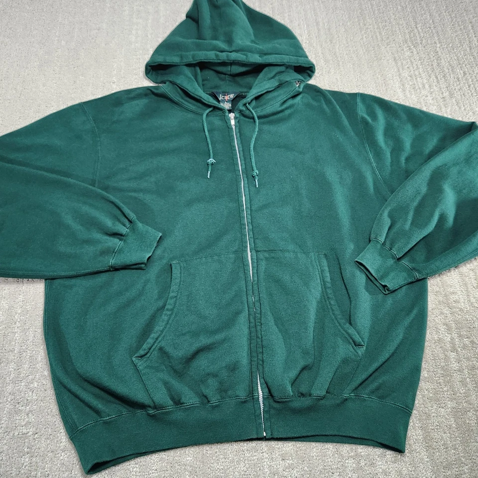 Sudadera con Capucha Vintage J Crew Oarsman Hombres Grande Verde Cremallera Completa Años 90 Y2K Foto 2 de 4