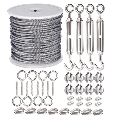 JIZZU 37pcs PVC Coated Garden Wire Kit for Wisteria Support, Heavy Duty 304 Sta