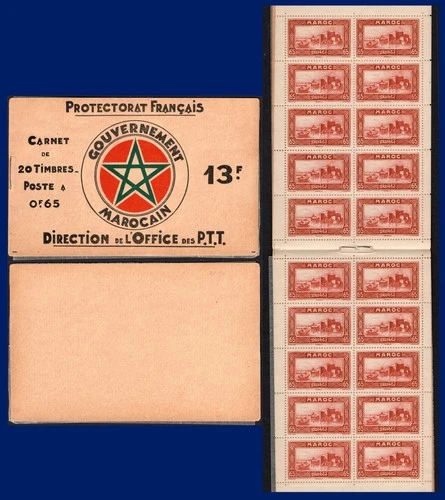 FRENCH MOROCCO: 1934 Stamp Booklet Rabat Sg SB2 Complete, Scarce - Cat £65