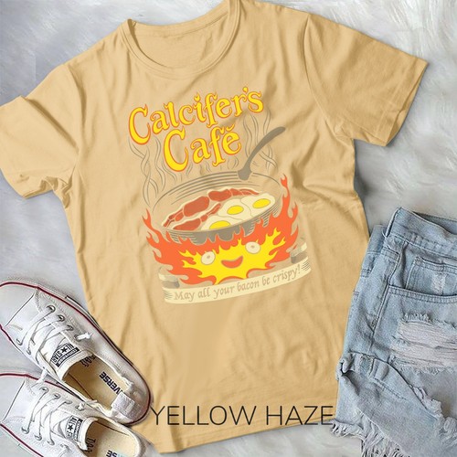 Camiseta unisex Calcifer's Café May All Your Bacon & Eggs Be Crispy Cooking - Imagen 11 de 11