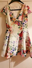 True Decadence Petite size 8 V neck fit and flare floral dress