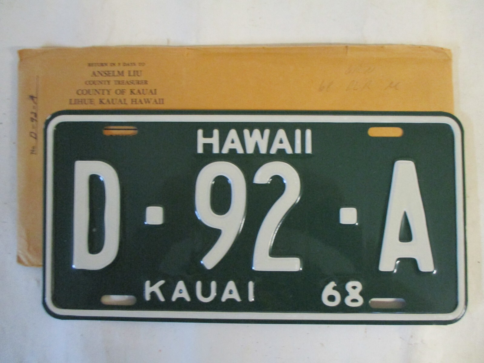 1968 Hawaii KAUAI DEALER License Plate Tag MINT NOS eBay