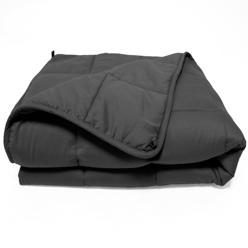 Quilted Microfiber Weighted Blanket 10 lbs. Black Black 41" x 60" eBay