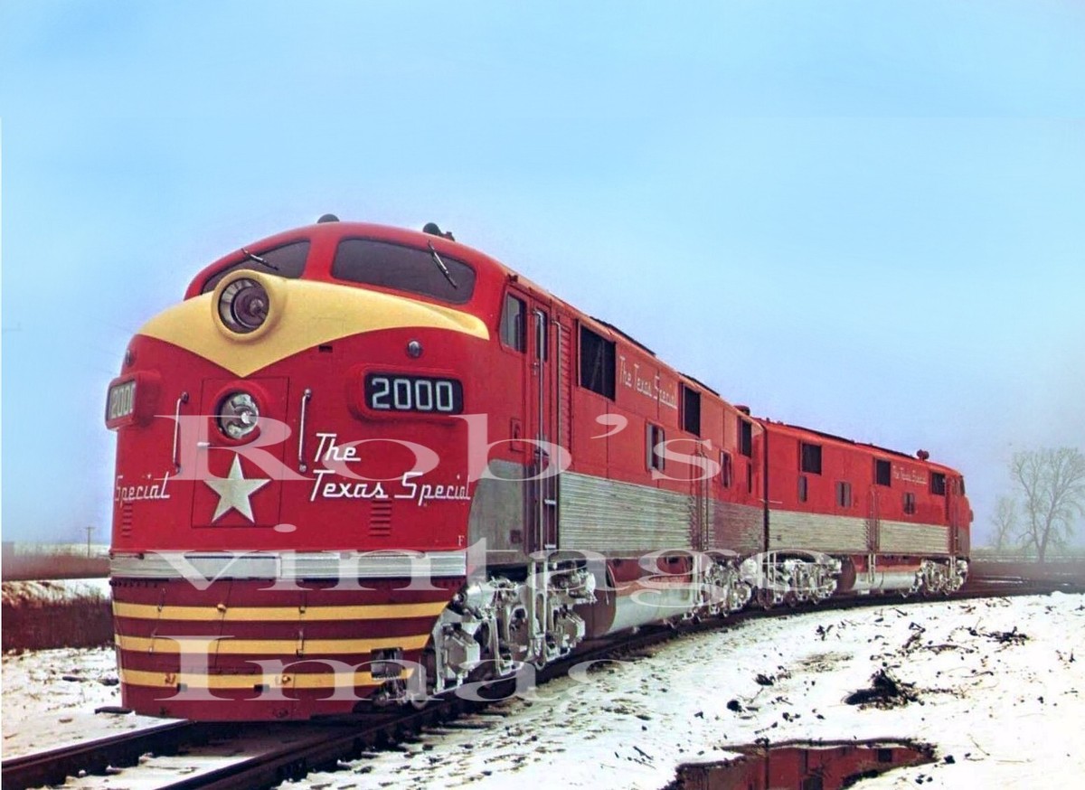 Old train photo Frisco MKT Katy Texas Special E7 Diesel