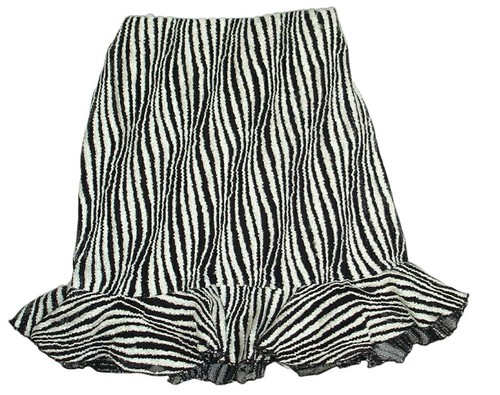 S.H.E. Girls Top Skirt 6X White Black Set Striped Long Sleeve Ruffle Pearls USA - Picture 2 of 7
