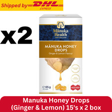 Manuka Honey Drops Ginger  Lemon 15's x 2 box