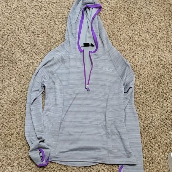 Felpa con cappuccio con codice a barre per ragazze Fila Sport