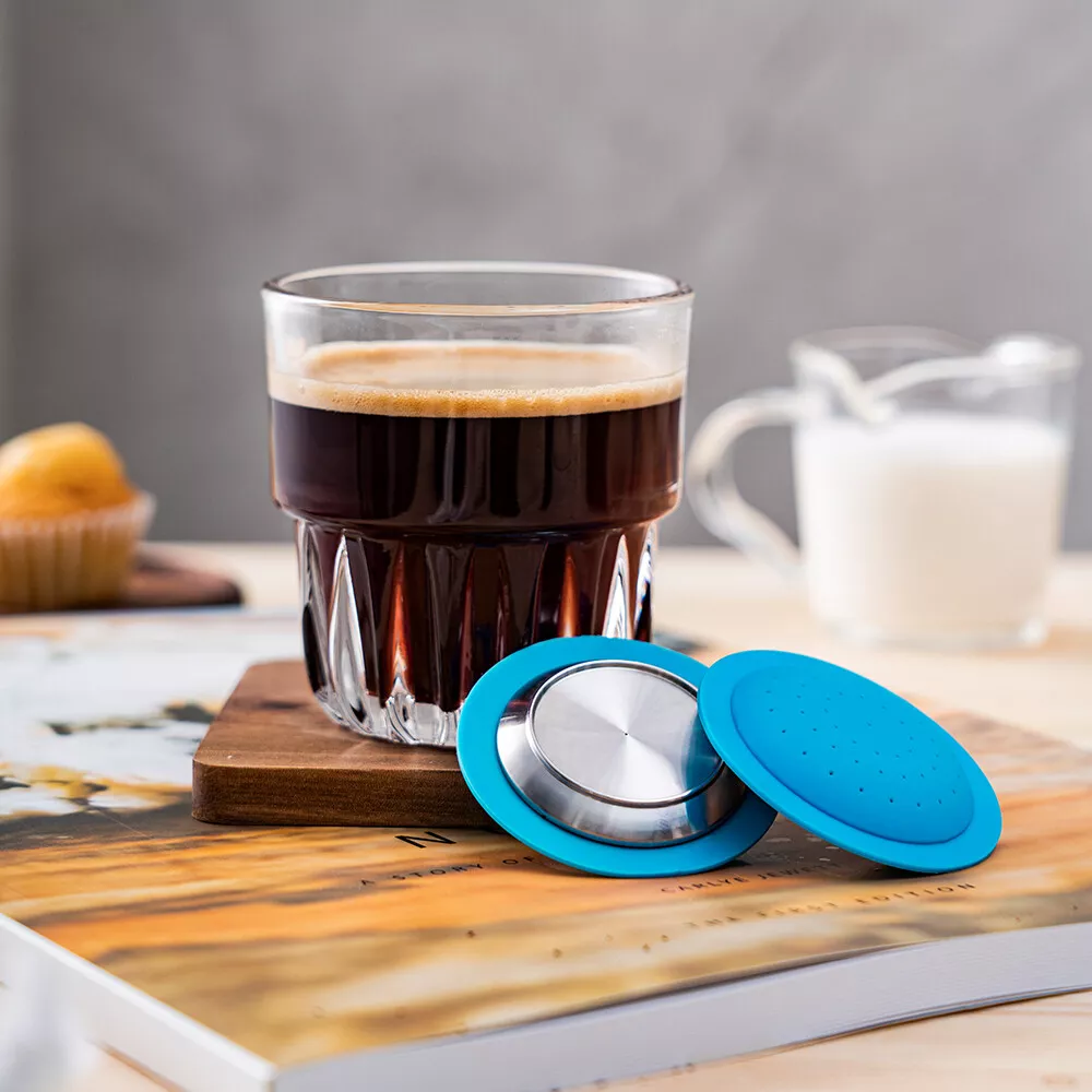 Reusable Coffee Capsule Pods 60&80ML Lids Tamper Set For Bosch Tassimo  Machine