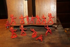 1960's Vintage Plastic Lot of 13 Cowboys  Native American Indians