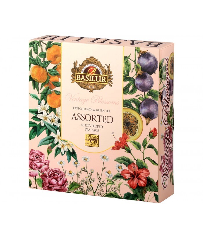 Basilur Vintage Blossoms Assorted Black & Green Tea 40 Enveloped Tea