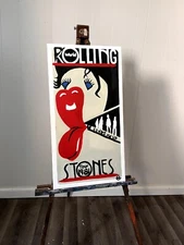 Original Hand-Painted Rolling Stones '81 American Tour Poster Recreation 16x30"