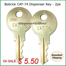 Bobrick "CAT-74" Key for Paper Towel, Toilet Tissue  Liquid Soap Disp. - 2/pk. 