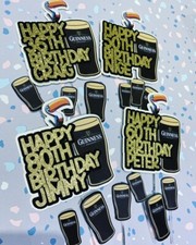 Guinness Themed Birthday Cake Topper! Personalised Beer Cake Topper